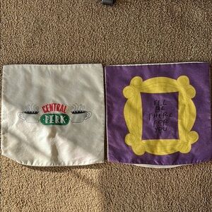 FRIENDS Accent Pillows - Cream and Purple